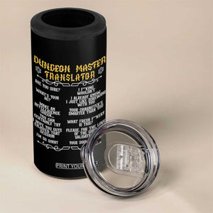 Dungeon Master Translator RPG Humor 4 in 1 Can Cooler Tumbler Sarcastic Tabletop Roleplay Game Masters and Players TS02 Print Your Wear