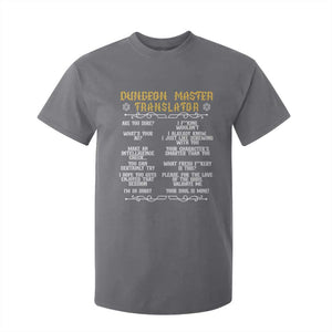 Dungeon Master Translator RPG Humor T Shirt For Kid Sarcastic Tabletop Roleplay Game Masters and Players TS02 Charcoal Print Your Wear