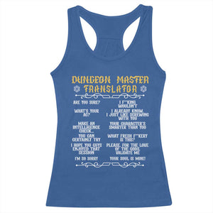 Dungeon Master Translator RPG Humor Racerback Tank Top Sarcastic Tabletop Roleplay Game Masters and Players TS02 Royal Blue Print Your Wear