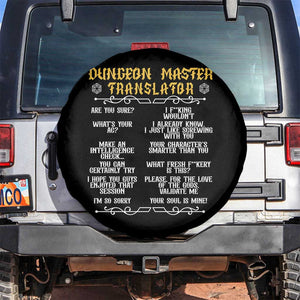 Dungeon Master Translator RPG Humor Spare Tire Cover Sarcastic Tabletop Roleplay Game Masters and Players TS02 No hole Black Print Your Wear