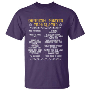 Dungeon Master Translator RPG Humor T Shirt Sarcastic Tabletop Roleplay Game Masters and Players TS02 Purple Print Your Wear