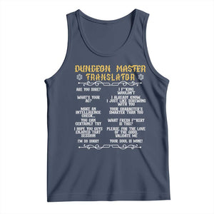 Dungeon Master Translator RPG Humor Tank Top Sarcastic Tabletop Roleplay Game Masters and Players TS02 Navy Print Your Wear