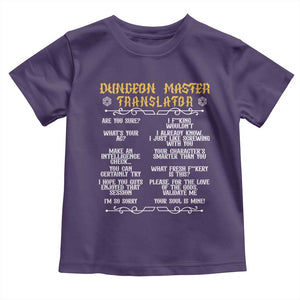 Dungeon Master Translator RPG Humor Toddler T Shirt Sarcastic Tabletop Roleplay Game Masters and Players TS02 Purple Print Your Wear