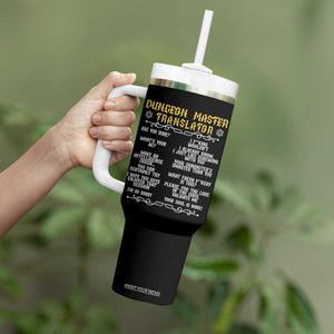 Dungeon Master Translator RPG Humor Tumbler With Handle Sarcastic Tabletop Roleplay Game Masters and Players TS02 Print Your Wear