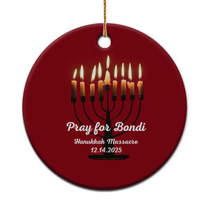 Pray for Bondi Australia Hanukkah Dec 14 2025 Ceramic Ornament Menorah Lights Jewish Faith Memorial TS02 1pc Red Print Your Wear
