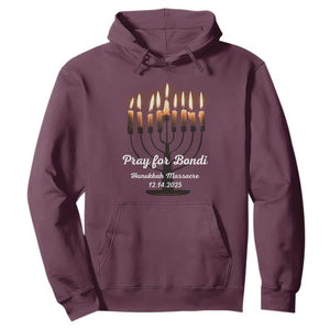 Pray for Bondi Australia Hanukkah Dec 14 2025 Hoodie Menorah Lights Jewish Faith Memorial TS02 Maroon Print Your Wear