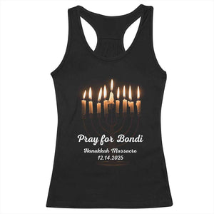 Pray for Bondi Australia Hanukkah Dec 14 2025 Racerback Tank Top Menorah Lights Jewish Faith Memorial TS02 Black Print Your Wear