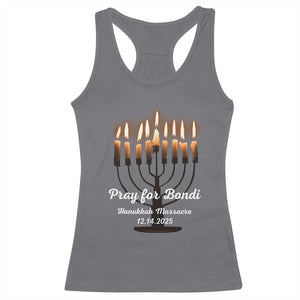 Pray for Bondi Australia Hanukkah Dec 14 2025 Racerback Tank Top Menorah Lights Jewish Faith Memorial TS02 Charcoal Print Your Wear