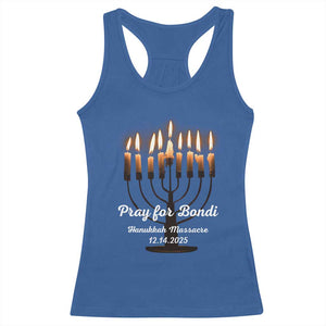 Pray for Bondi Australia Hanukkah Dec 14 2025 Racerback Tank Top Menorah Lights Jewish Faith Memorial TS02 Royal Blue Print Your Wear