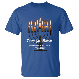 Pray for Bondi Australia Hanukkah Dec 14 2025 T Shirt Menorah Lights Jewish Faith Memorial TS02 Royal Blue Print Your Wear