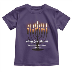 Pray for Bondi Australia Hanukkah Dec 14 2025 Toddler T Shirt Menorah Lights Jewish Faith Memorial TS02 Purple Print Your Wear