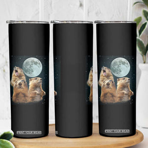 Funny Groundhog Meme Skinny Tumbler Woodchucks Under The Moon TS02 Print Your Wear