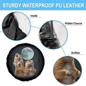 Funny Groundhog Meme Spare Tire Cover Woodchucks Under The Moon TS02 Print Your Wear