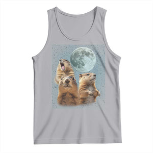 Funny Groundhog Meme Tank Top Woodchucks Under The Moon TS02 Athletic Heather Print Your Wear