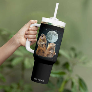 Funny Groundhog Meme Tumbler With Handle Woodchucks Under The Moon TS02 Print Your Wear