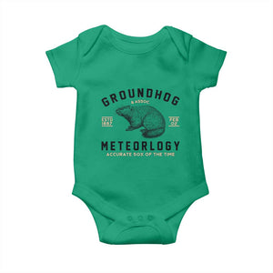 Groundhog Meteorology Baby Onesie Estd 1887 Accurate 50 Percent Of The Time Woodchuck TS02 Irish Green Print Your Wear