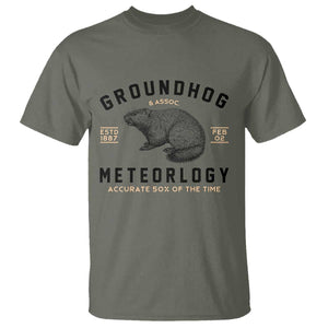Groundhog Meteorology T Shirt Estd 1887 Accurate 50 Percent Of The Time Woodchuck TS02 Military Green Print Your Wear