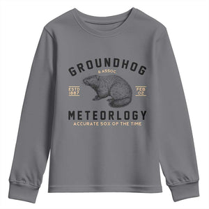 Groundhog Meteorology Youth Sweatshirt Estd 1887 Accurate 50 Percent Of The Time Woodchuck TS02 Charcoal Print Your Wear