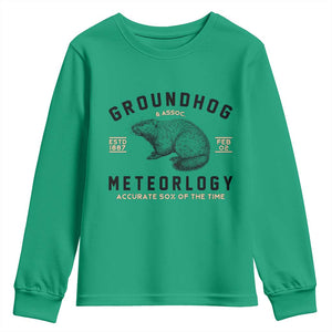 Groundhog Meteorology Youth Sweatshirt Estd 1887 Accurate 50 Percent Of The Time Woodchuck TS02 Irish Green Print Your Wear