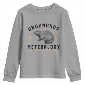 Groundhog Meteorology Youth Sweatshirt Estd 1887 Accurate 50 Percent Of The Time Woodchuck TS02 Sport Gray Print Your Wear