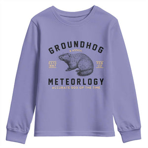 Groundhog Meteorology Youth Sweatshirt Estd 1887 Accurate 50 Percent Of The Time Woodchuck TS02 Violet Print Your Wear