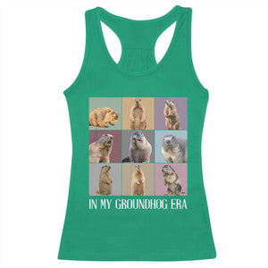 In My Groundhog Era Racerback Tank Top Funny Woodchuck TS02 Irish Green Print Your Wear