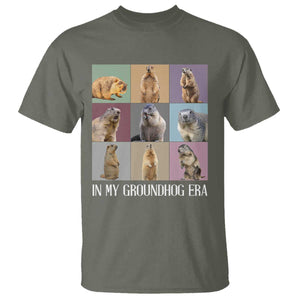 In My Groundhog Era T Shirt Funny Woodchuck TS02 Military Green Print Your Wear