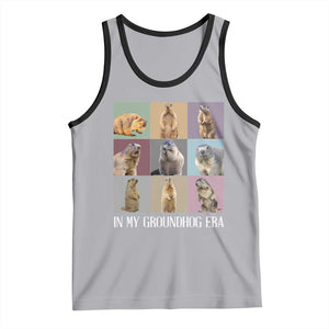 In My Groundhog Era Tank Top Funny Woodchuck TS02 Athletic Heather Black Print Your Wear