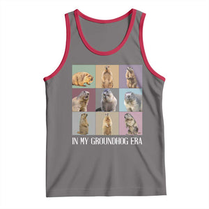 In My Groundhog Era Tank Top Funny Woodchuck TS02 Deep Heather Red Print Your Wear