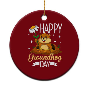 Happy Groundhog Day Ceramic Ornament Punxsutawney Phil Groundhog Lover TS02 1pc Red Print Your Wear