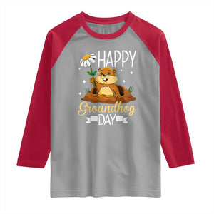 Happy Groundhog Day Raglan Shirt Punxsutawney Phil Groundhog Lover TS02 Sport Gray Red Print Your Wear
