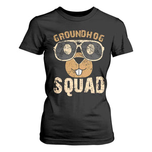 Groundhog Squad T Shirt For Women Cute Woodchuck Happy Groundhog Day TS02 Black Print Your Wear