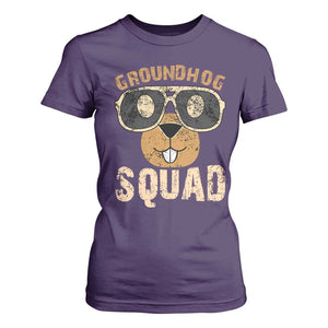 Groundhog Squad T Shirt For Women Cute Woodchuck Happy Groundhog Day TS02 Purple Print Your Wear