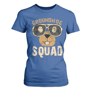Groundhog Squad T Shirt For Women Cute Woodchuck Happy Groundhog Day TS02 Royal Blue Print Your Wear