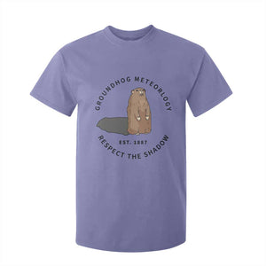 Groundhog Meteorology T Shirt For Kid Respect The Shadow Est 1887 Funny Woodchuck TS02 Violet Print Your Wear