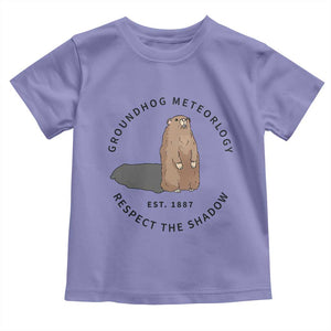 Groundhog Meteorology Toddler T Shirt Respect The Shadow Est 1887 Funny Woodchuck TS02 Violet Print Your Wear