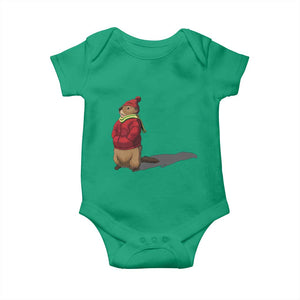 Groundhog Shadow Baby Onesie Funny Woodchuck Ground Hog Meteorlogy TS02 Irish Green Print Your Wear