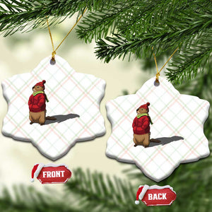 Groundhog Shadow Ceramic Ornament Funny Woodchuck Ground Hog Meteorlogy TS02 Print Your Wear