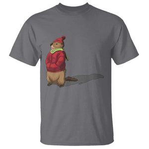 Groundhog Shadow T Shirt Funny Woodchuck Ground Hog Meteorlogy TS02 Charcoal Print Your Wear