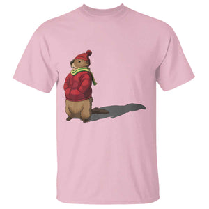 Groundhog Shadow T Shirt Funny Woodchuck Ground Hog Meteorlogy TS02 Light Pink Print Your Wear