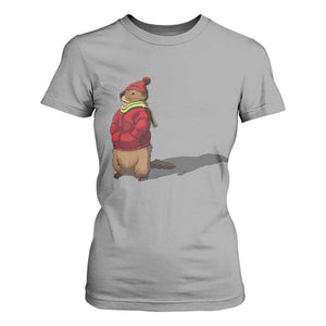 Groundhog Shadow T Shirt For Women Funny Woodchuck Ground Hog Meteorlogy TS02 Sport Gray Print Your Wear