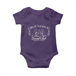 Groundhog Social Club Baby Onesie Shadow Society Funny Woodchuck TS02 Purple Print Your Wear