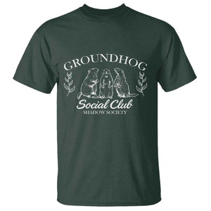 Groundhog Social Club T Shirt Shadow Society Funny Woodchuck TS02 Dark Forest Green Print Your Wear