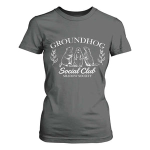 Groundhog Social Club T Shirt For Women Shadow Society Funny Woodchuck TS02 Dark Heather Print Your Wear