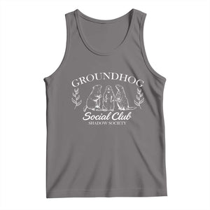 Groundhog Social Club Tank Top Shadow Society Funny Woodchuck TS02 Deep Heather Print Your Wear