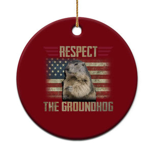 Groundhog Meteorology Ceramic Ornament Respect The Groundhog Woodchuck Photo GroundHog Day TS02 1pc Red Print Your Wear