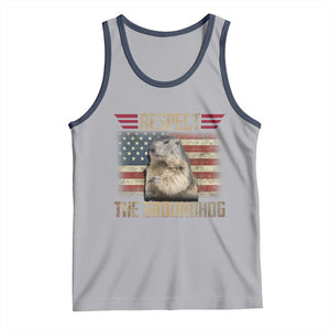Groundhog Meteorology Tank Top Respect The Groundhog Woodchuck Photo GroundHog Day TS02 Athletic Heather Navy Print Your Wear