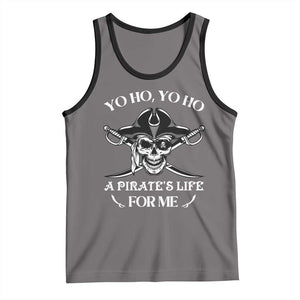 Funny Pirate Skull Tank Top Yo Ho Life For Me Buccaneer Freebooter TS02 Deep Heather Black Print Your Wear