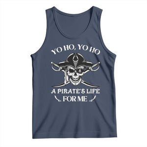 Funny Pirate Skull Tank Top Yo Ho Life For Me Buccaneer Freebooter TS02 Navy Print Your Wear