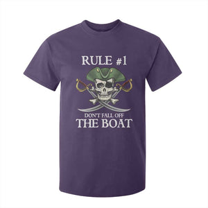 Funny Pirate T Shirt For Kid Rule #1 Don't Fall Off The Boat Cruise Party Gift - PrintYourWear Size: 2T Color: Purple